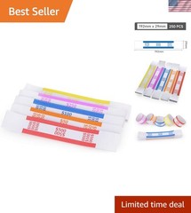 250 Self-Sealing Money Band Wraps – Easily Organize Cash with ABA Color Coding