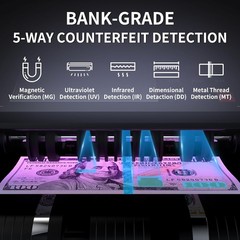 NEW Money Counter Machine UV MG IR Counterfeit Detection LCD Display