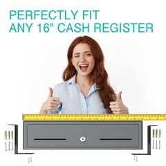 Under Counter Cash Drawer Mount Brackets, Heavy Duty Steel, Easy Install, 13-14