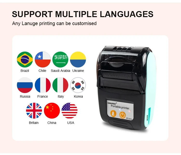 Receipt Printer 58mm Portable Thermal Ticket Printer Android IOS Windows Wire