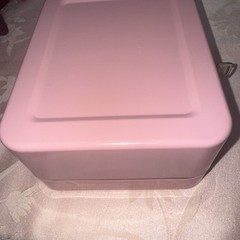 Pink Cash Box w/Lock Handle Locking Money, Metal 2 Key Piggy Bank 7 3/4×6.25”