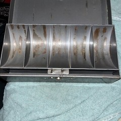 Vintage Metal Steel Money Cash Lock Locking Box Merriam Now Cash Box No Key