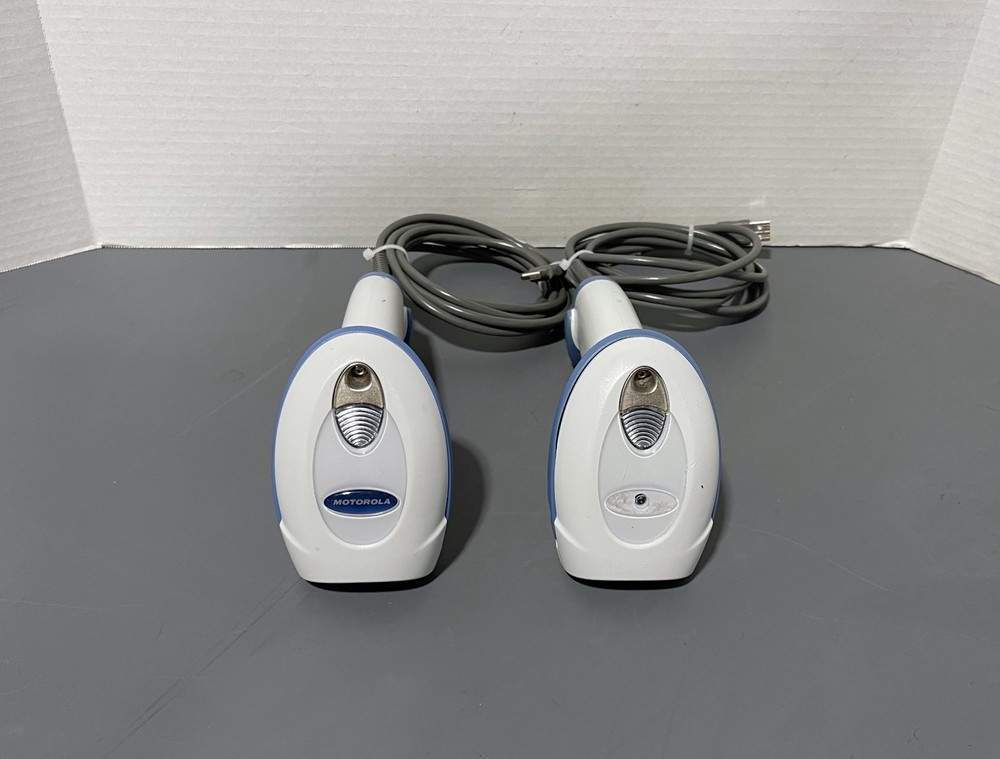 Lot of 2 Motorola DS4208 DS4208-HC0009BWR Wired Barcode Scanners & Cables