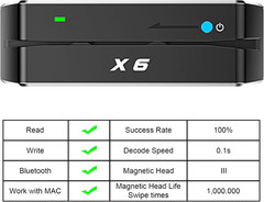 X6 BT Bluetooth Magnetic VIP Card Reader Writer USB 3 Tracks Swipe Encoder [Upgr