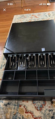 VEVOR Lockable Metal Cash Drawer w/ Keys, Bill & Coin Compartments Black
