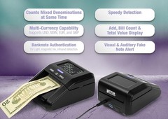 Counterfeit Bill Money Detector Machine with LCD Display, Portable Compact US…