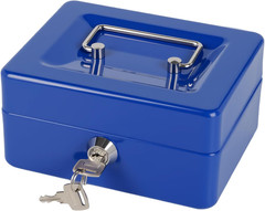 Small Cash Box with Money Tray and Lock, Metal Cash Lock Box with Key, Petty Cas