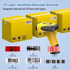1D Handheld Laser Barcode Scanner, 2.4GHz Wireless Bluetooth USB Triple Mode …