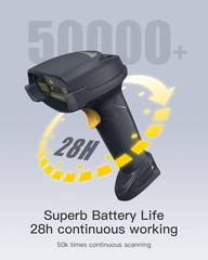 Inateck Wireless Barcode Scanner 2D, QR Code, 2600 mAh Battery, with Smart Base