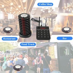 10+1 Pagers Restaurant Pager System Wireless Food Service 24h Standby Time