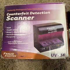 Fraud Fighter UV-16 Counterfeit Scanner UV Light Bill ID Checker Open Box