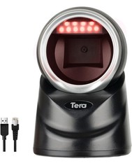 Tera 2D QR Desktop Omnidirectional Barcode Scanner Hands-Free USB 2.0 Wired Bar