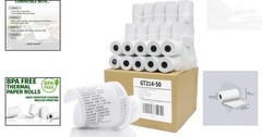 Large 50-Piece BPA Free Thermal Paper Rolls 2-1/4″ x 50′ – For Quality Printing