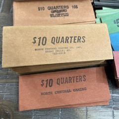 Vntg MMF Color-Keyed Manual CounterCoin Tubes/Original Box & 210+ Coin Wrappers