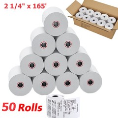 2 1/4″ x 165′ 50 Rolls Thermal Paper Cash Register POS Receipt Paper Credit Card