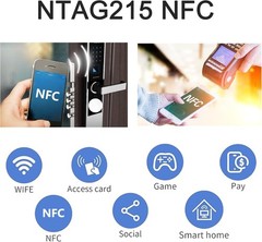 10Pcs NTAG215 NFC Tags – Customizable White Coin Cards for Android Devices