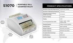 SILVER by AccuBANKER S1070 Bill Counter with 4-Point Counterfeit Money Detector