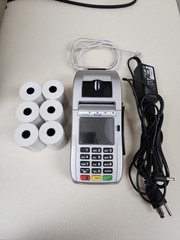 First Data FD130 Credit Card Terminal w/ power supply and 6 rolls paper