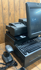 NCR Real POS 7616 w/ Monitor Keyboard Printer Scanner Card Reader Cash Drawer #3