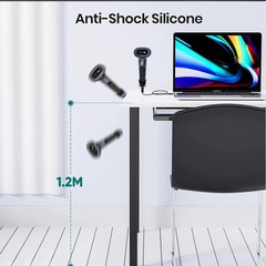 Anyeast Barcode Scanner W/Stand 2D 1D QR Code USB Wired Automatic 3Moudles POS