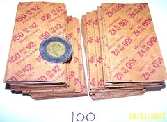Flat Coin Wrappers $2 Canada Twoonie 100 High Quality Kraft Pop Out