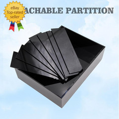 Money Organizer for Cash, 8 Compartment Black Acrylic Money Holder, Cash Tray, C