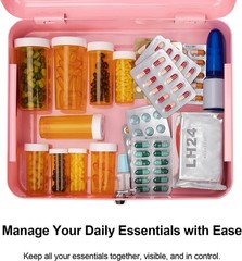 Large Pink Cash Box with Removable Tray & Key Lock – Perfect for Secure Storage