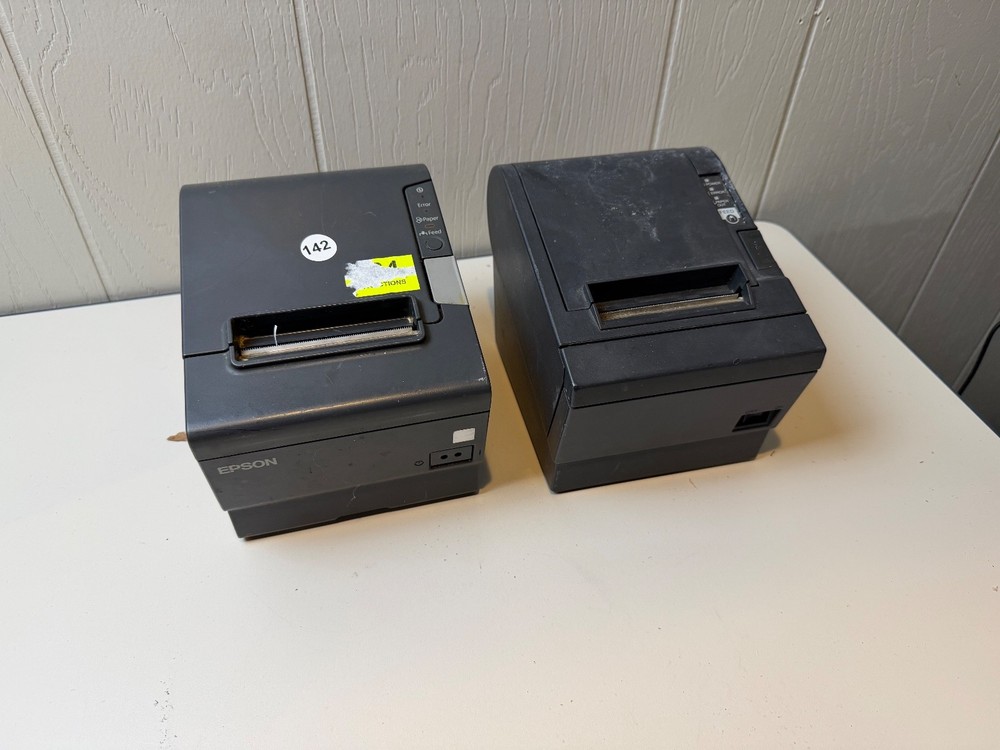 Lot of 2 Epson Thermal Receipt Printers M244A TM-T88V – FOR PARTS – NO ADAPTERS