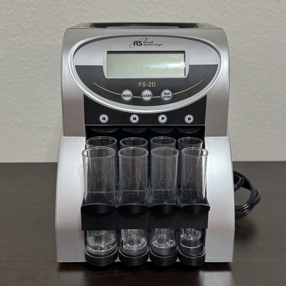 Royal Sovereign Coin Sorter FS-2D Fast Sort 2 Row Digital Display Black/Silver