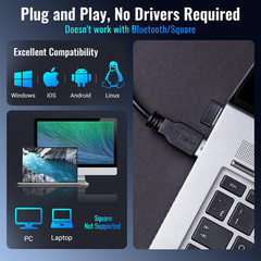 Barcode Scanner Wireless Versatile 2-In-1 (2.4Ghz Wireless+Usb 2.0 Wired) with B