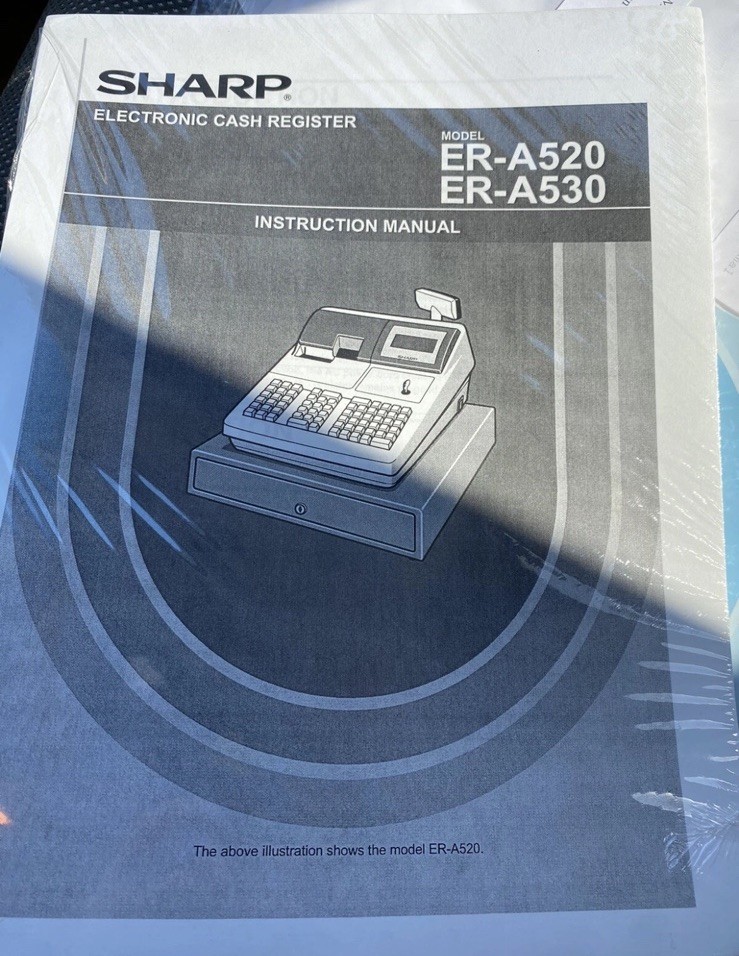 Sharp ER-A520/530 Cash Register Oem Instruction Manual New