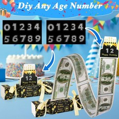 XANGNIER 4pcs Birthday Surprise Money Pull Pouch with 2 Digital Stickers,Cash…