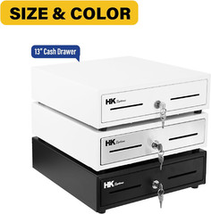 Heavy Duty 13″ Manual Cash Drawer with Removable Till & Slots – Black