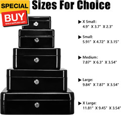 Medium Cash Box with Money Tray,Small Safe with Key,7.87″x 6.30″x 3.54″ Black