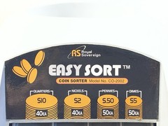 Royal Sovereign Easy Sort Electric Paper Coin Roll Tube Sorter Machine CO-2002