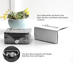 Small Cash Box with Lock and Slot – Metal Coin Bank Small Lock X-Small Black
