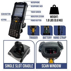 ✅Symbol MC92N0-GJ0SYEYA6WR 1D Warehouse Barcode Scanner w/Kit 1 YEAR WARRANTY!⚡