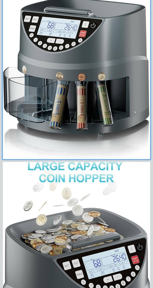 Aneken Coin Counter and Sorter with TFT Display – Accurate Sorting Machine