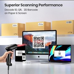 Anyeast Barcode Scanner W/Stand 2D 1D QR Code USB Wired Automatic 3Moudles POS