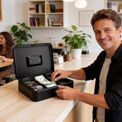 X-Large Cash Box with Sturdy Metal Construction – Combination Lock Included