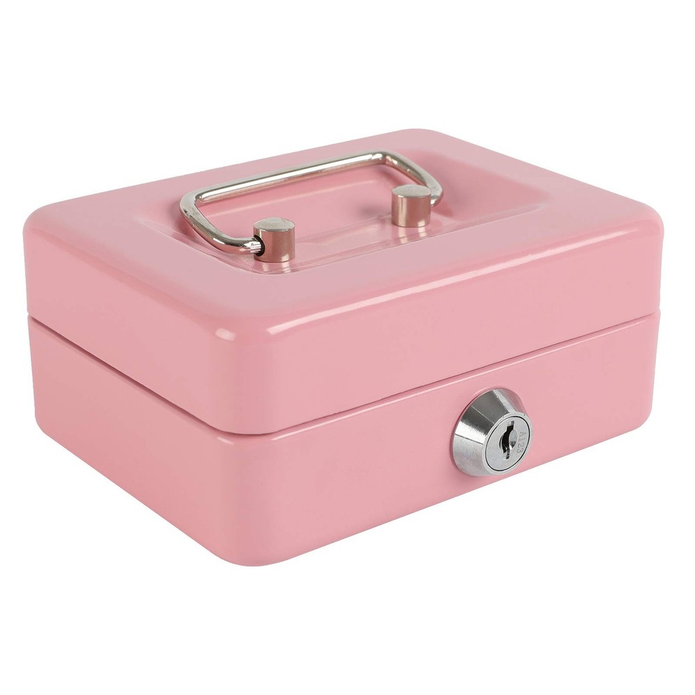 Locking Steel Mini Cash with Removable Coin Tray and Key Lock for , 4.92″ x 3…