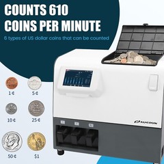 NUCOUN C200 Automatic Coin Counter Electronic 3-Pocket Coin Sorter Machine