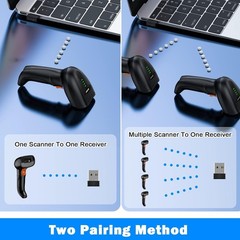 Bluetooth Wireless Barcode Scanner with Auto-Sensing Stand for Quick Scanning