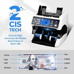 MUNBYN Money Bill Cash Counter Currency Counting Counterfeit Detect Bank Machine
