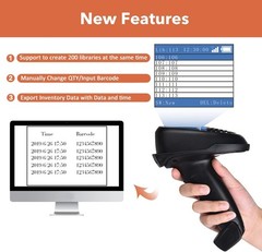 Inventory Scanner Wireless Barcode Scanner Portable Barcode Reader Data.