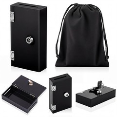 CroBlissful 1 Pack Acrylic Money Bank Box for 4.3 x 2.3 x 0.98 inches, Black