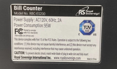ROYAL SOVEREIGN High Speed Bill Counter RBC-ES200 Tested