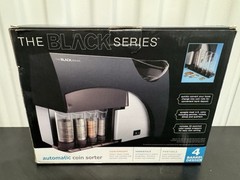 The Black Series 4-Barrel Automatic Coin Sorter Black with Coin Sleeves