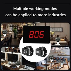 Restaurant Wireless Call System With 1 Display Screen+2 Watches+10 Call Buttons