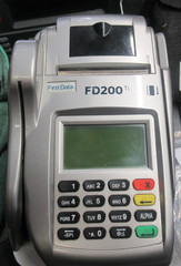 FirstData Silver Wireless Portable Terminal Credit Card Machine No Power Adapter